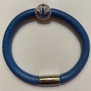 Brighton Blue Woodstock Leather Anchor Bracelet